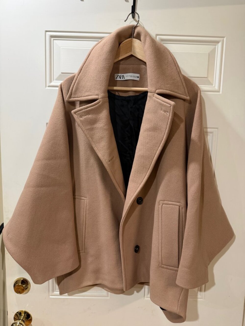 New Zara camel coat batwing jacket